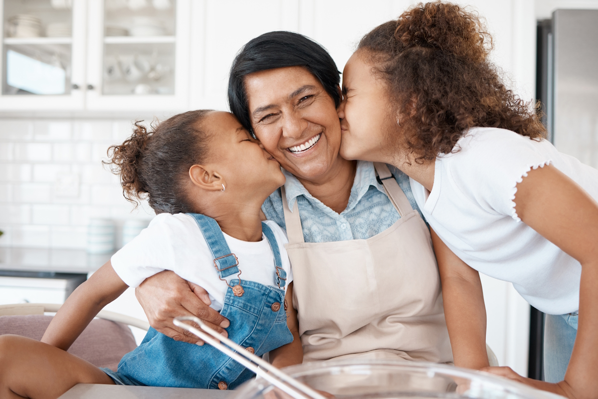 orthopedic surgery sisters kissing grandmother